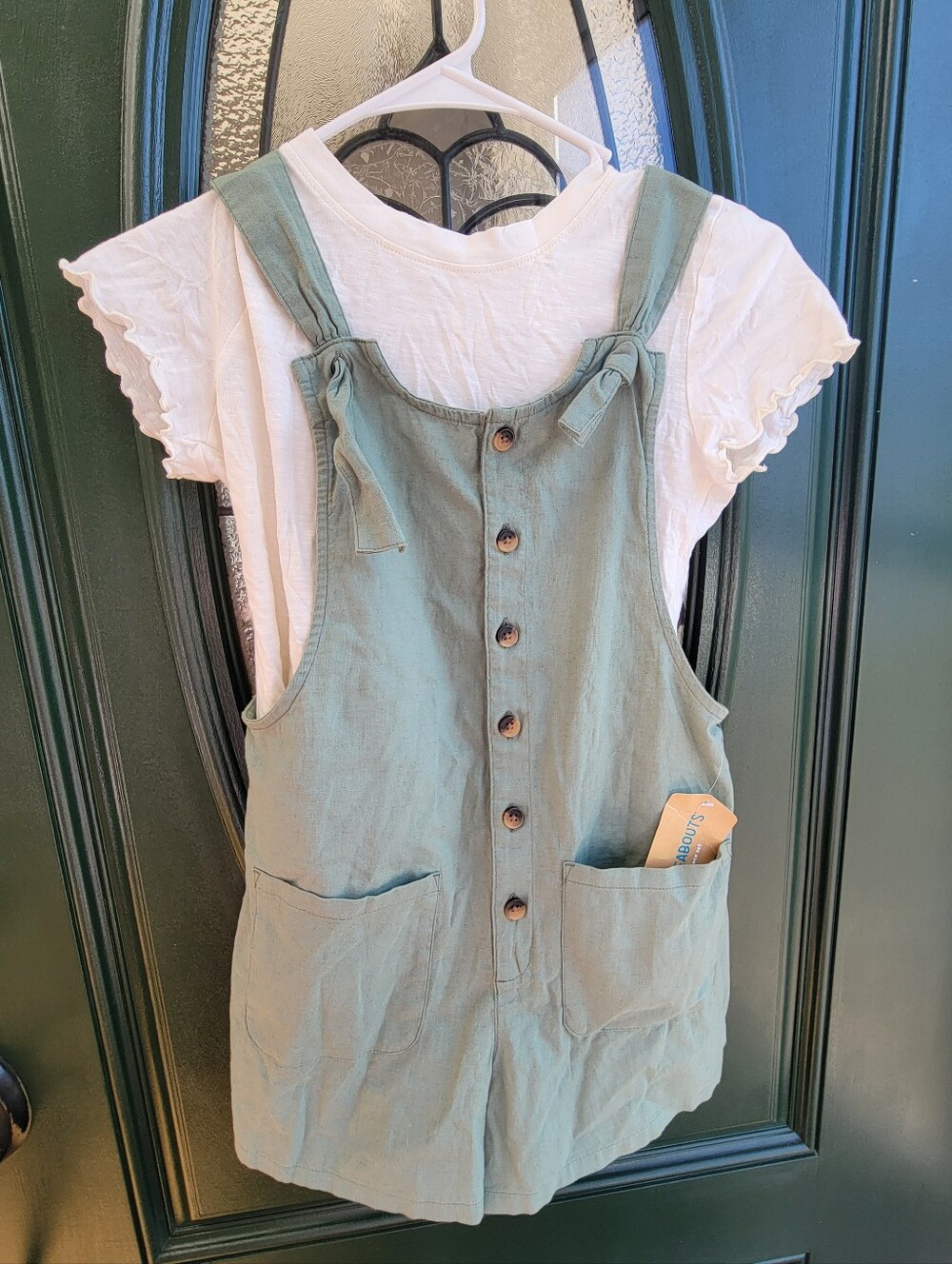 Thereabouts Girls Shortall Set Size 10/12 NWT Sage Green 2 Piece Outfit